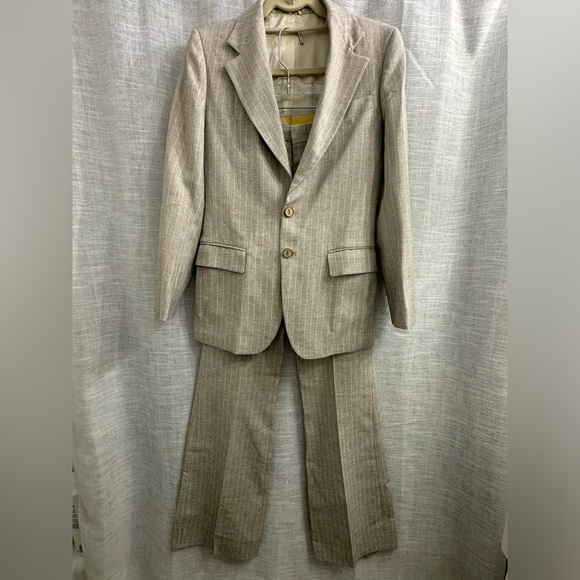 Yves Saint Laurent vintage pinstripe suit / jacket & pants. YSL buttons - Picture 6 of 15